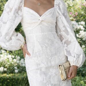 MABLE Jacquard Puff Sleeve Dress